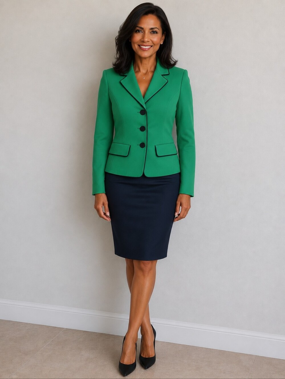 Ann Travis Blazer Emeralds Green/Size 8P